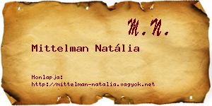Mittelman Natália névjegykártya